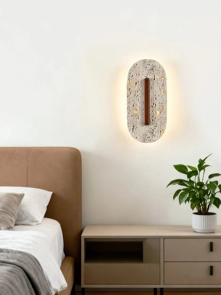 Ovale Travertine Wall Lamp