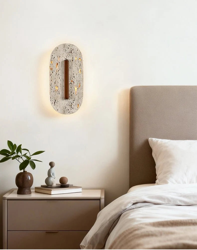Ovale Travertine Wall Lamp
