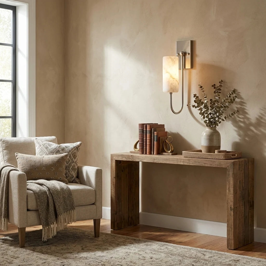 Wishbone Alabaster Wall Sconce