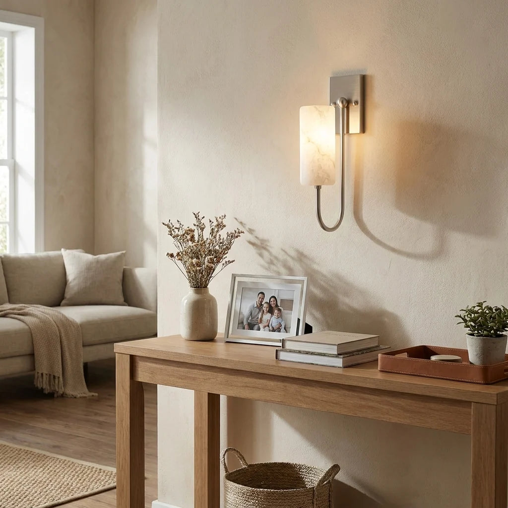 Wishbone Alabaster Wall Sconce