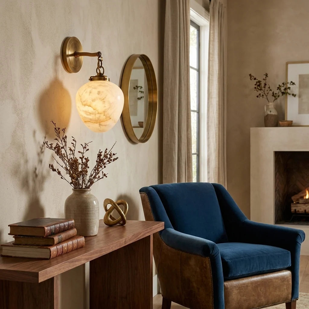 Locket Alabaster Wall Sconce