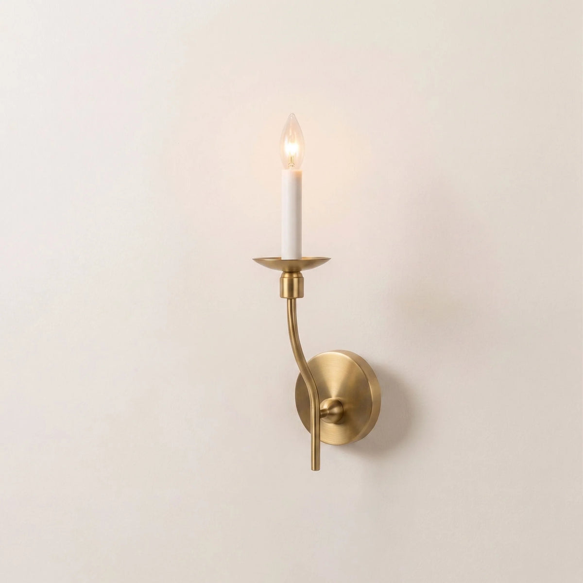 Vesper Brass Candlestick Sconce