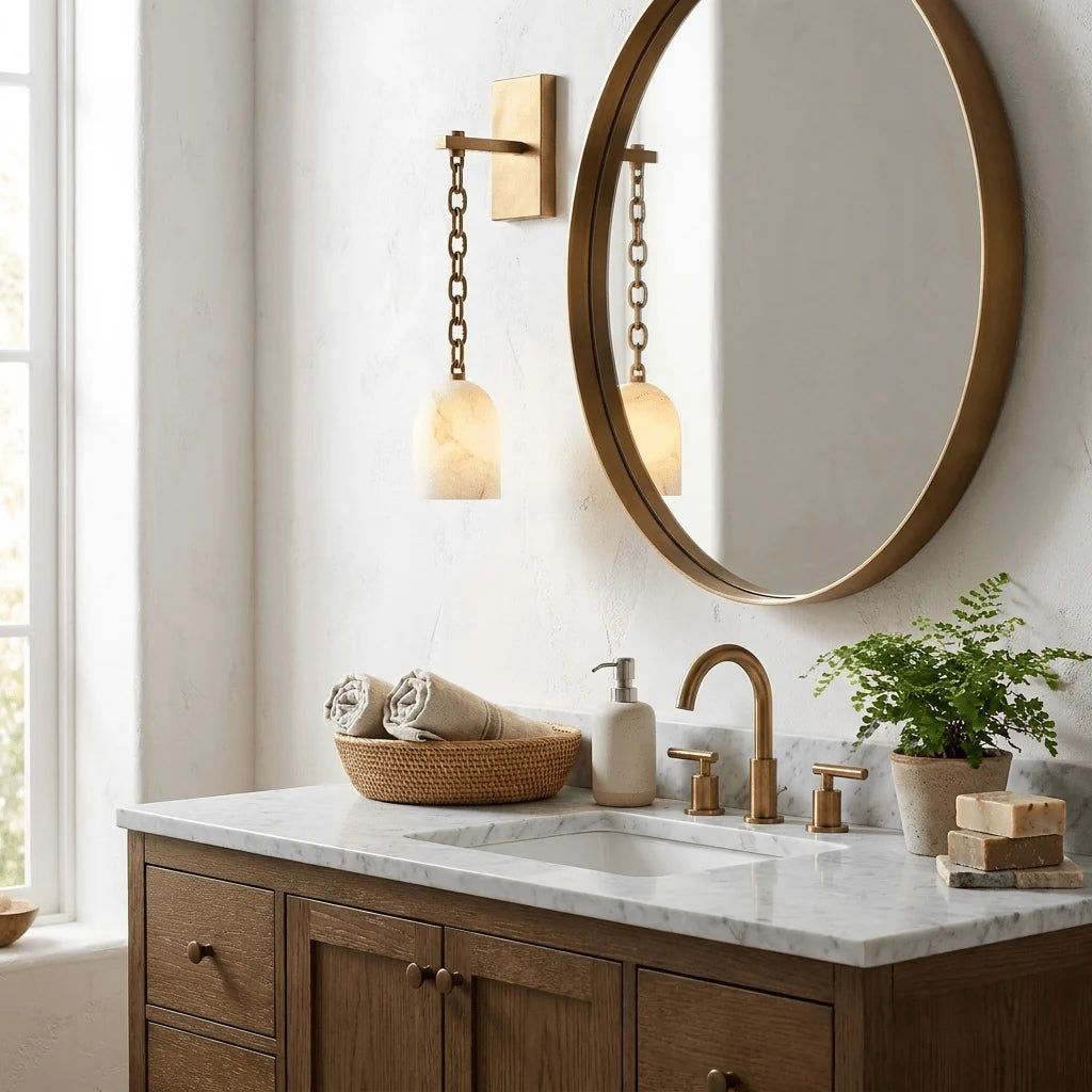 Pendulum Alabaster Wall Sconce