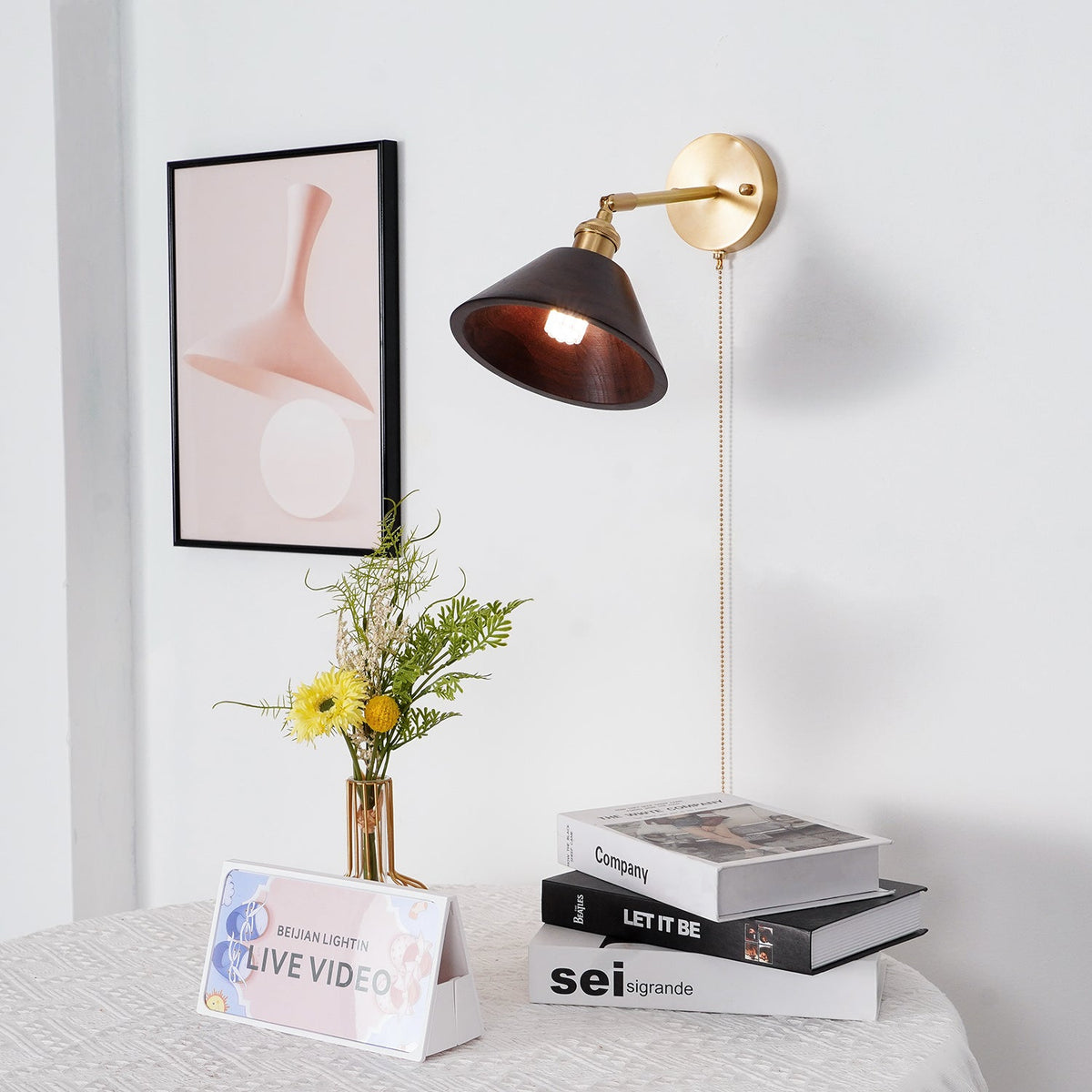 Vintage Wood Wall Lamp