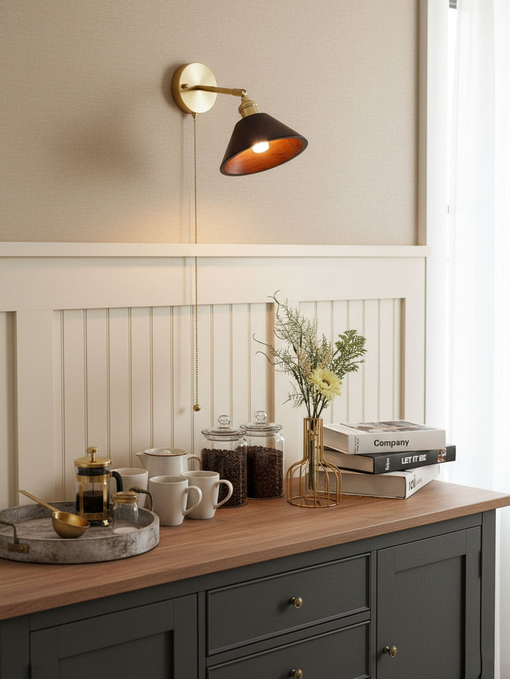 Vintage Wood Wall Lamp