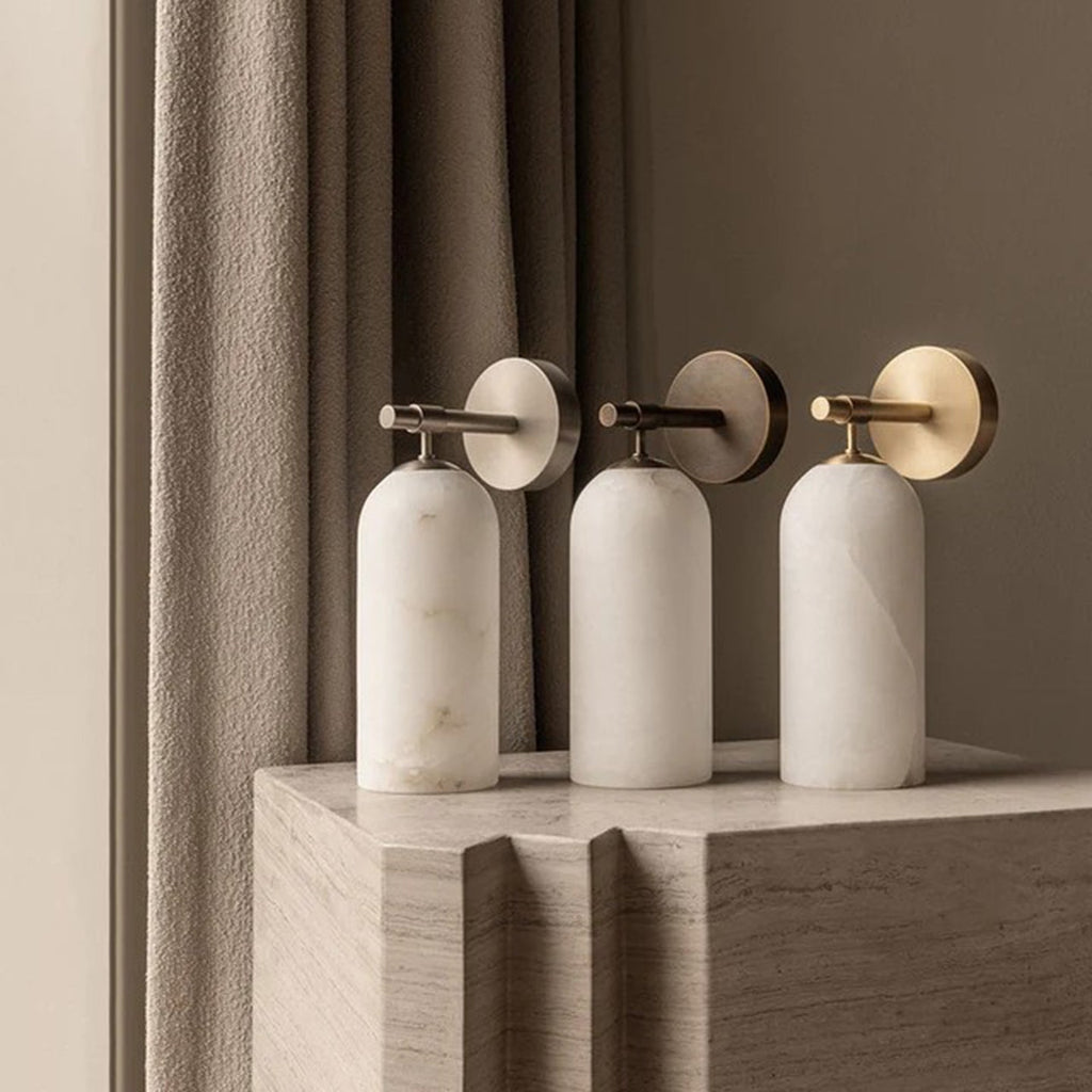 Pillar Alabaster Wall Sconce