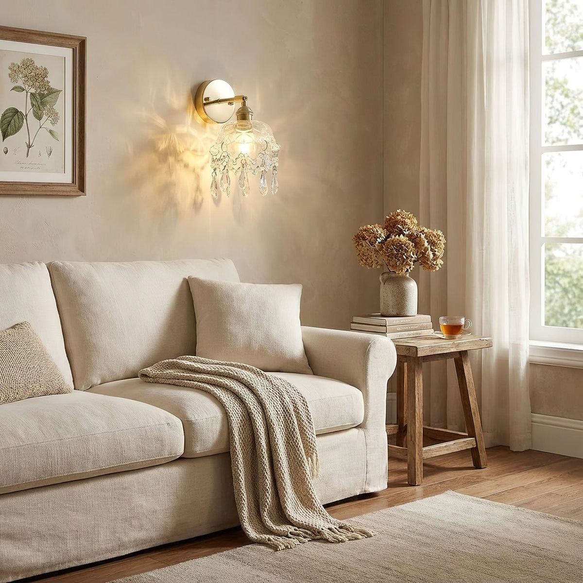 French Crystal Tassel Wall Light
