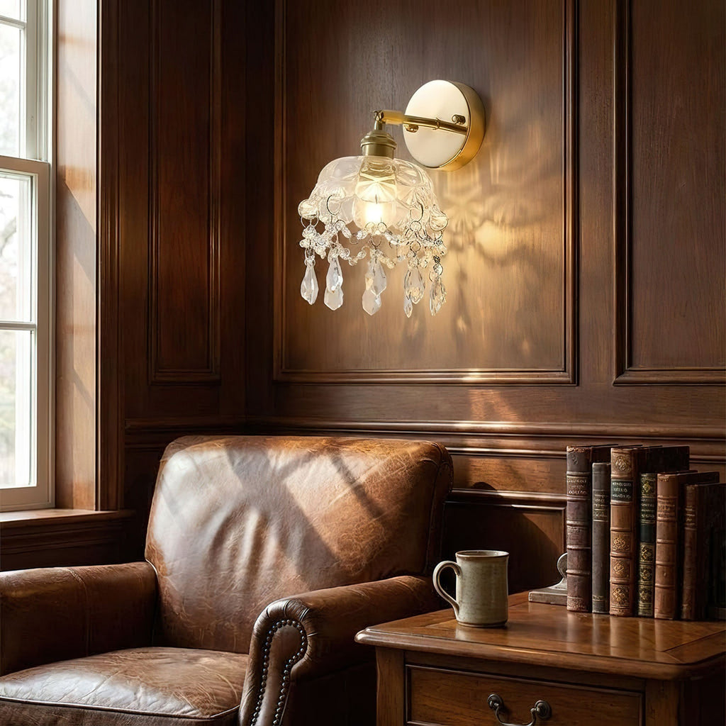 French Crystal Tassel Wall Light