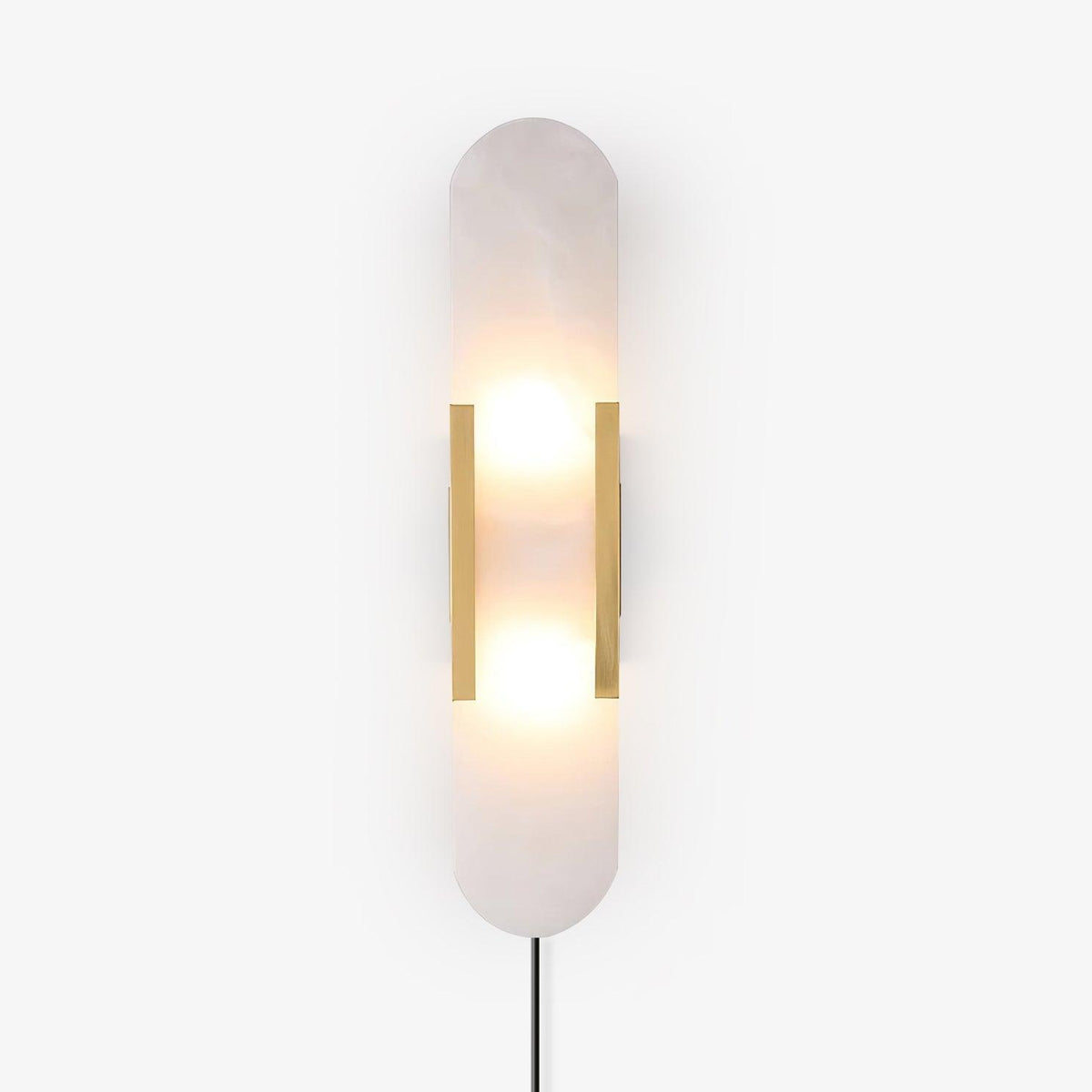 Oblong Alabaster Plug-in Wall Sconce