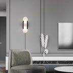 Oblong Alabaster Plug-in Wall Sconce