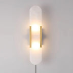 Oblong Alabaster Plug-in Wall Sconce