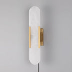 Oblong Alabaster Plug-in Wall Sconce