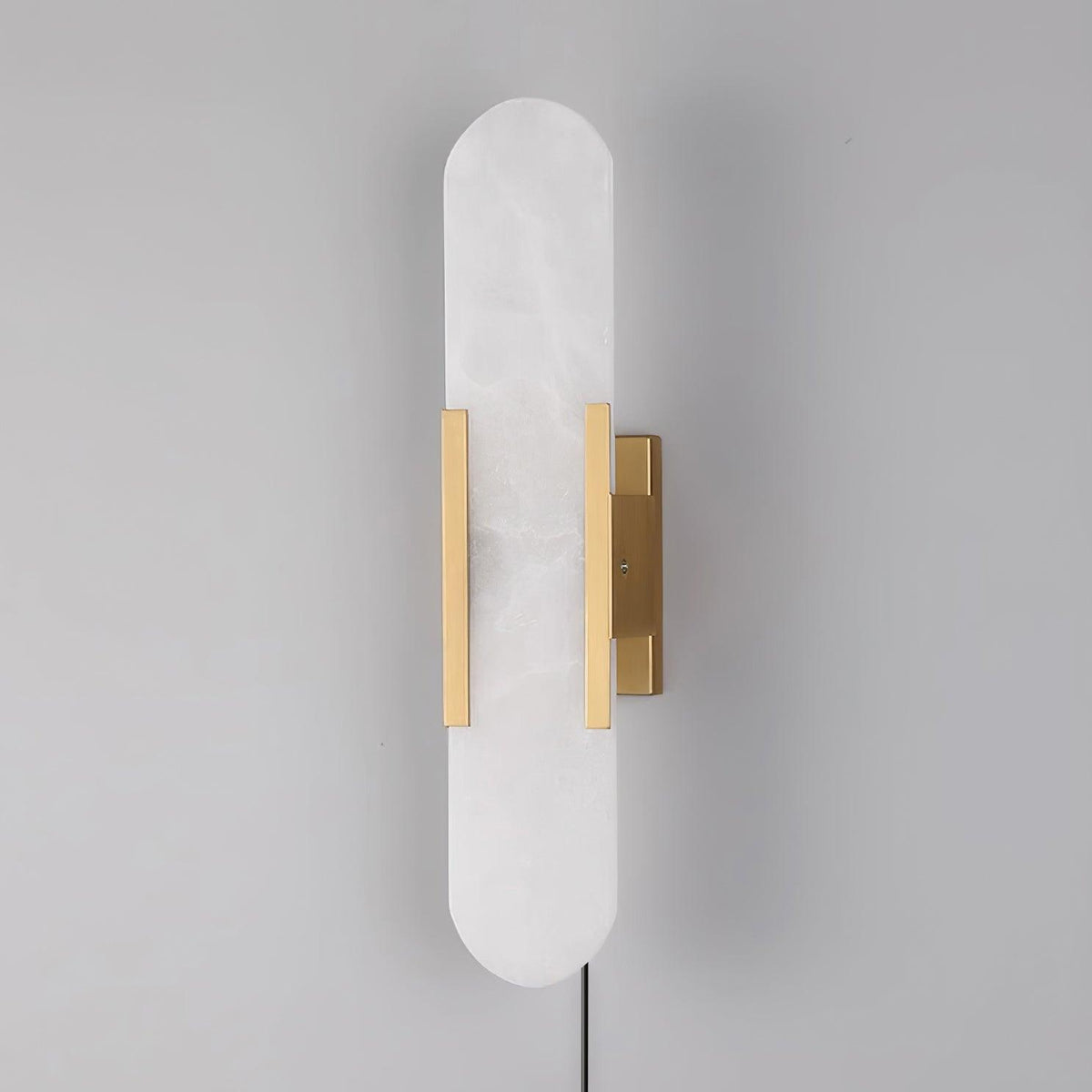 Oblong Alabaster Plug-in Wall Sconce