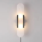 Oblong Alabaster Plug-in Wall Sconce
