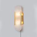 Oblong Alabaster Plug-in Wall Sconce