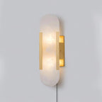 Oblong Alabaster Plug-in Wall Sconce