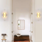Oblong Alabaster Plug-in Wall Sconce