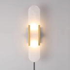 Oblong Alabaster Plug-in Wall Sconce