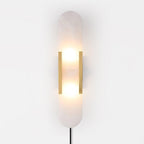 Oblong Alabaster Plug-in Wall Sconce