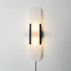 Oblong Alabaster Plug-in Wall Sconce