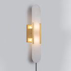 Oblong Alabaster Plug-in Wall Sconce