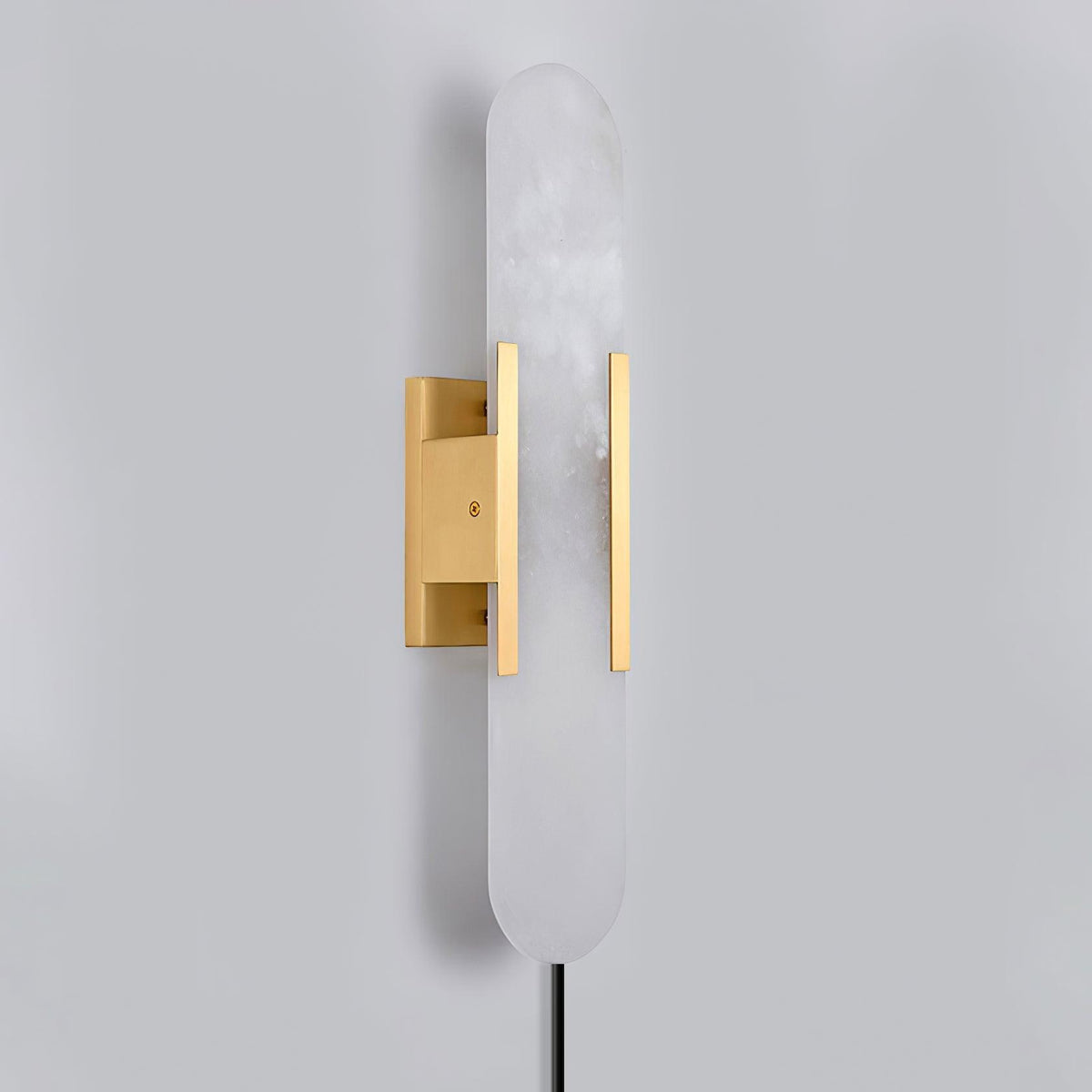 Oblong Alabaster Plug-in Wall Sconce