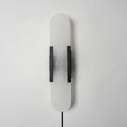 Oblong Alabaster Plug-in Wall Sconce