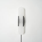 Oblong Alabaster Plug-in Wall Sconce