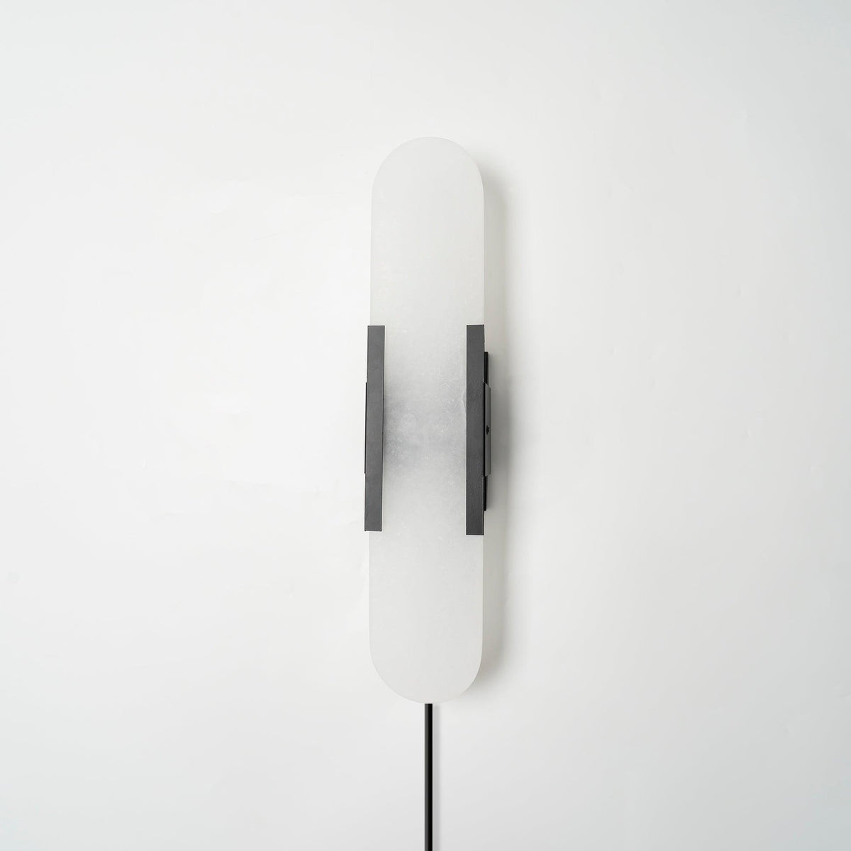 Oblong Alabaster Plug-in Wall Sconce