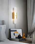 Oblong Alabaster Plug-in Wall Sconce