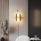 Oblong Alabaster Plug-in Wall Sconce