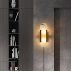 Oblong Alabaster Plug-in Wall Sconce