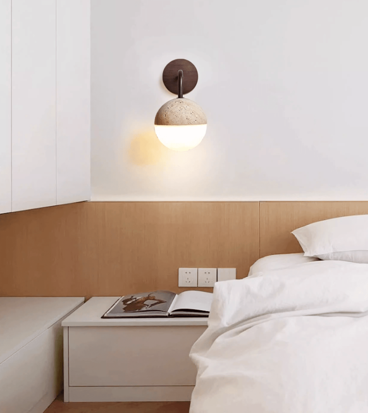 Lunar Stone Orb Sconce