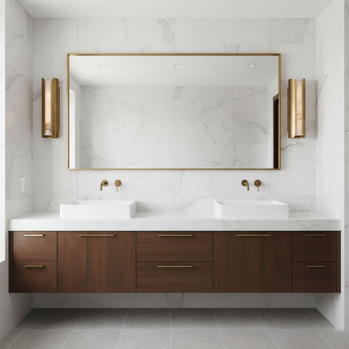 Cradled Alabaster Sconce
