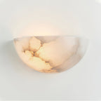 Alabaster Half-Moon Wall Sconce