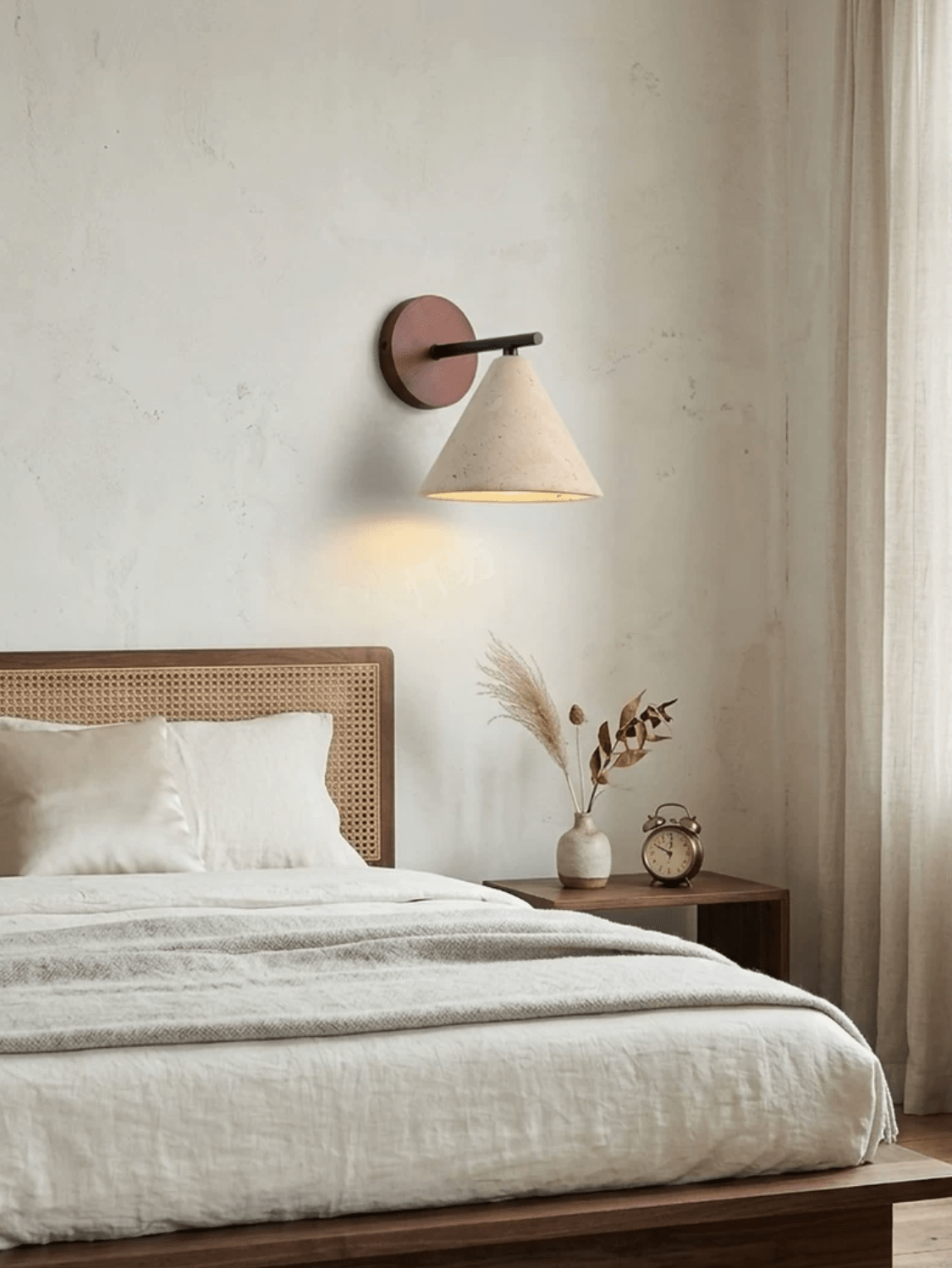 Conical Travertine Wall Light