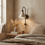 Cone Travertine Arc Sconce