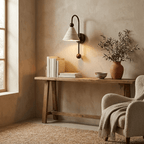 Cone Travertine Arc Sconce