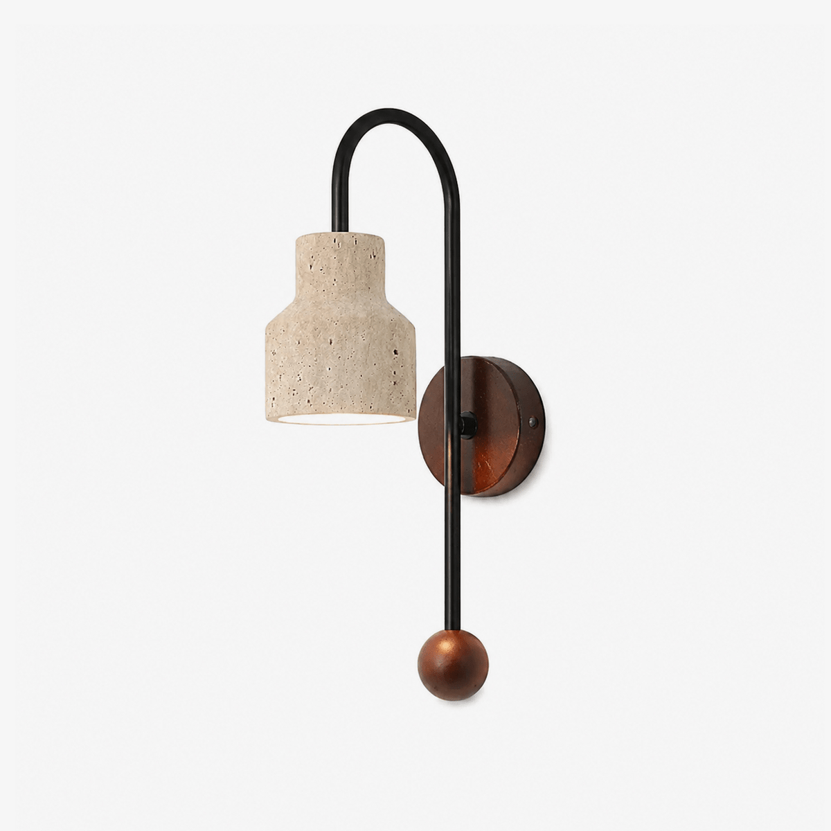 Bell Travertine Arc Sconce