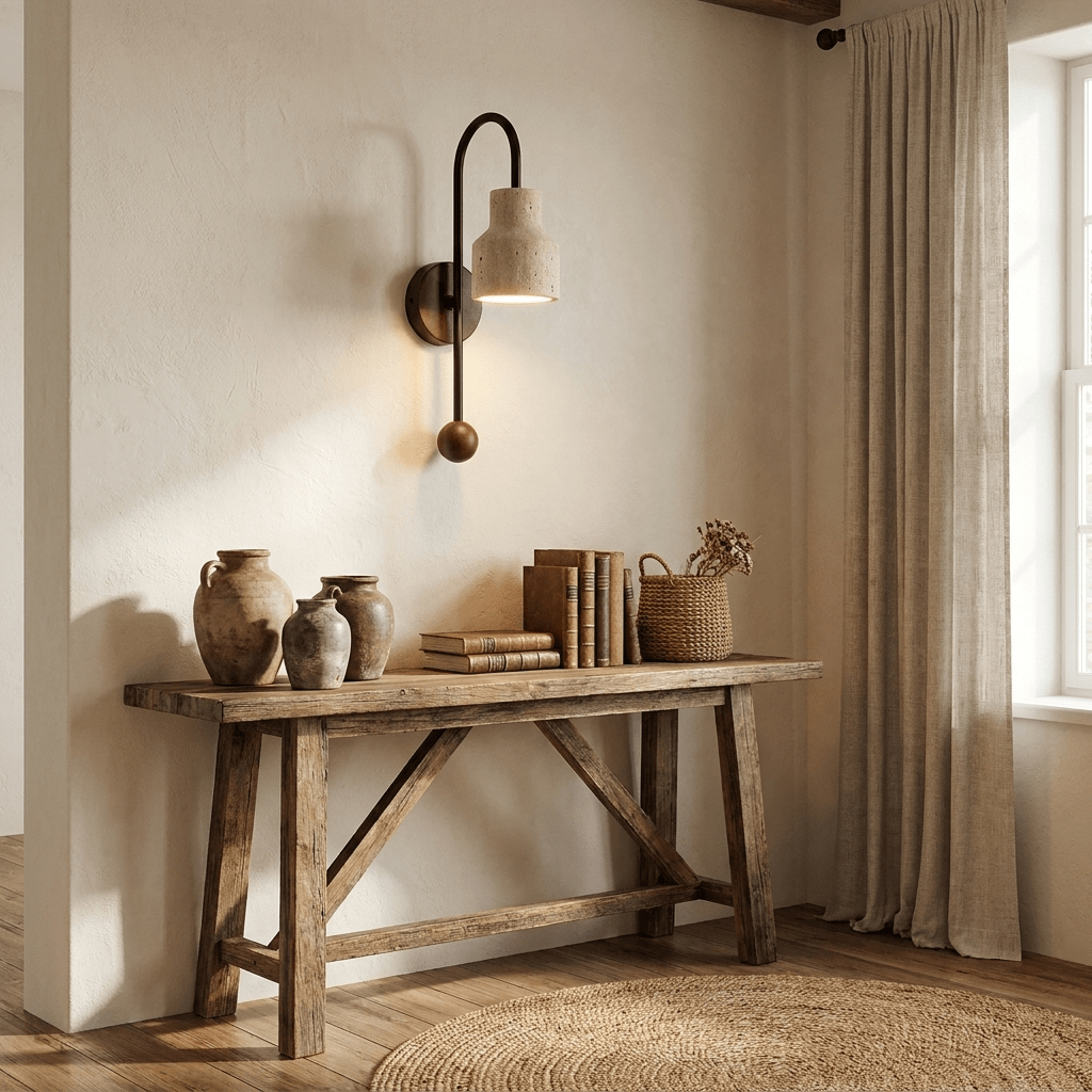 Bell Travertine Arc Sconce
