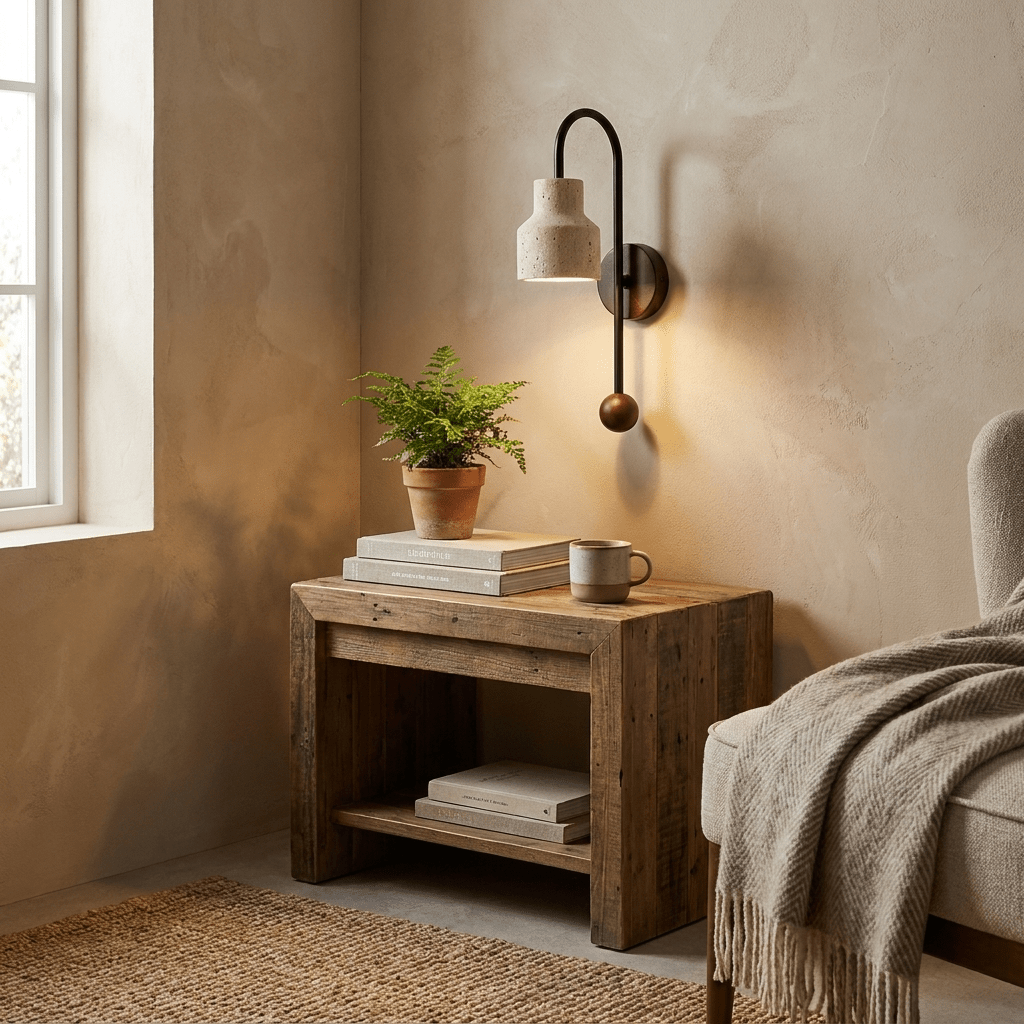 Bell Travertine Arc Sconce