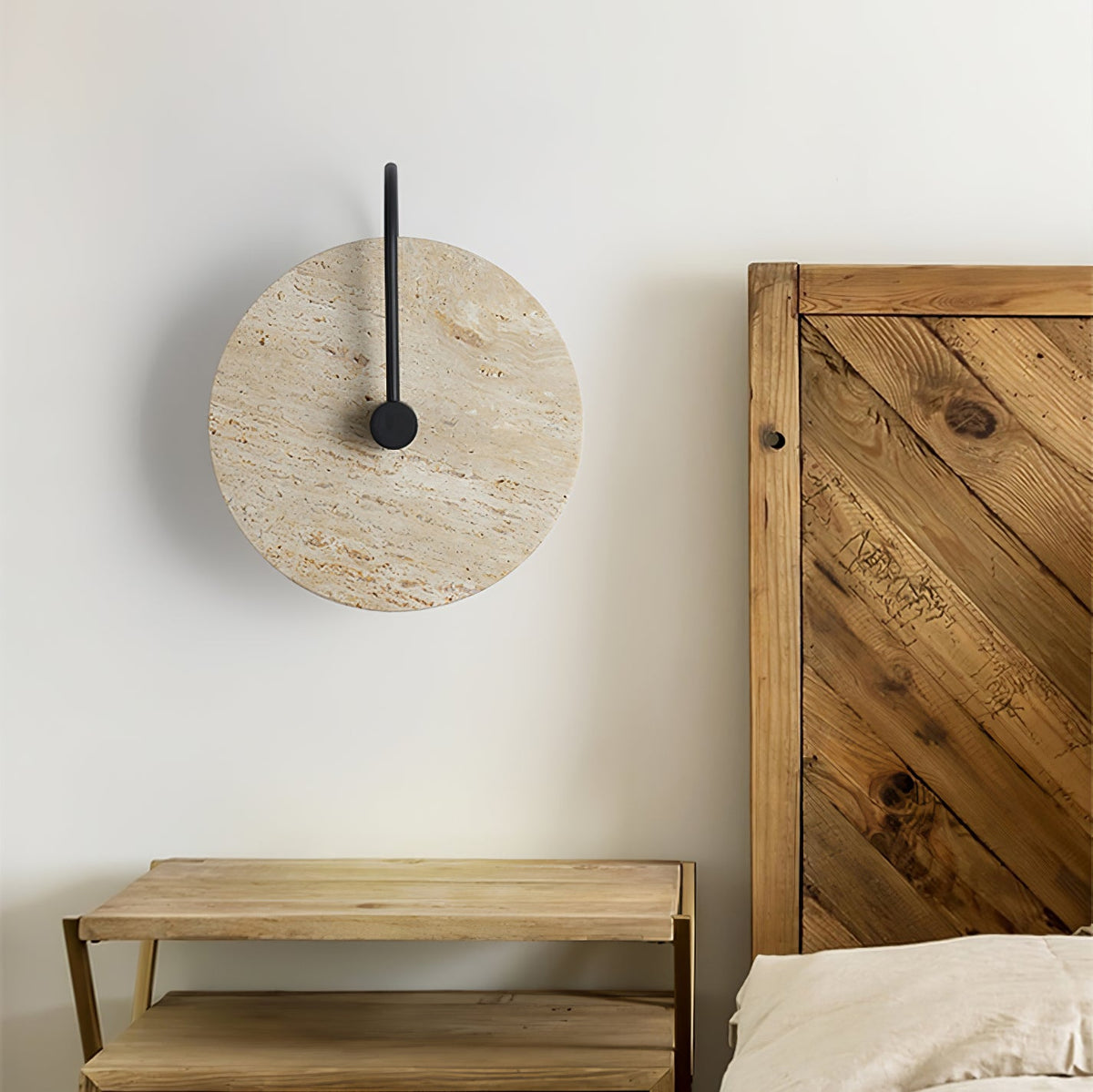 Round Travertine Wall Lamp