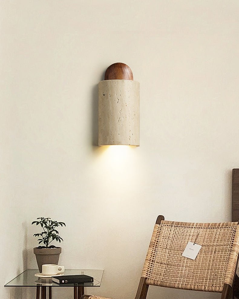 Travertine Capsule Wall Sconce