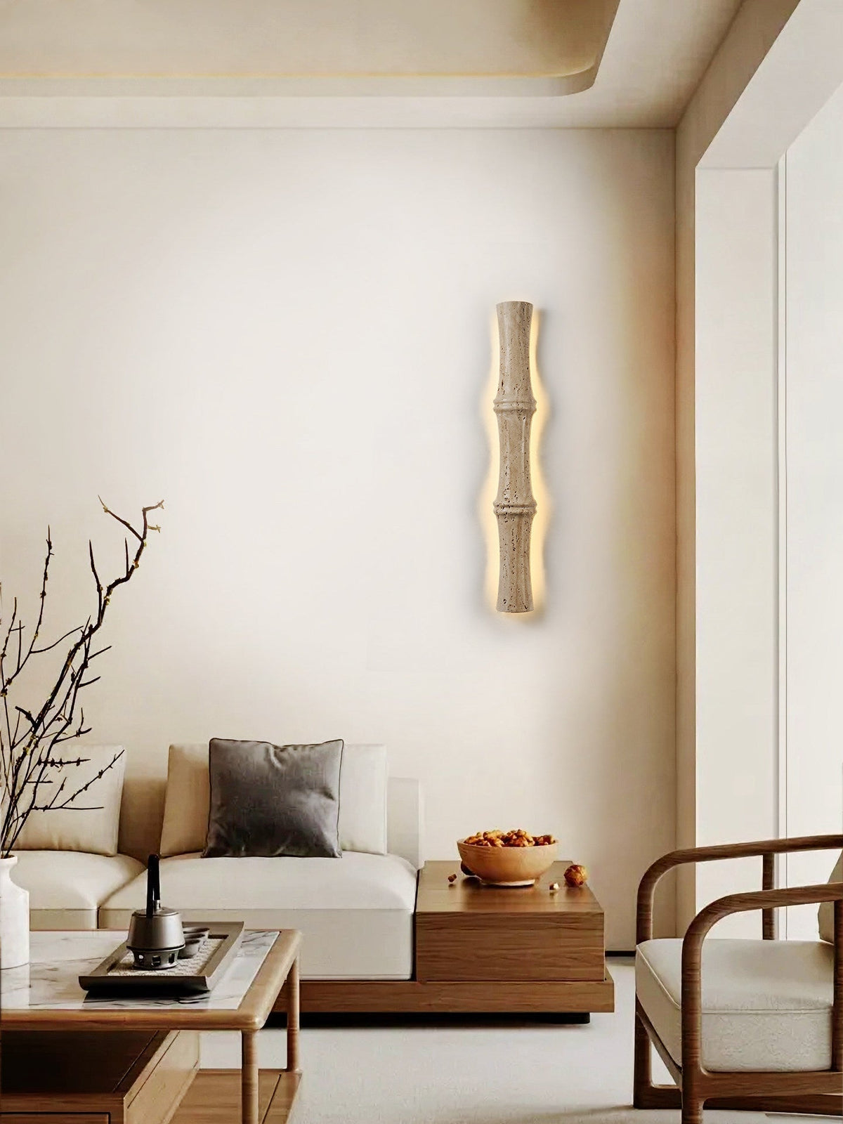 Travertine Column Glow Wall Light