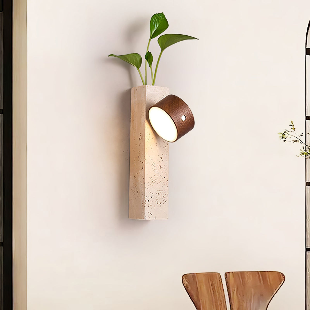 Axis Wood Rechargeable Wall Light