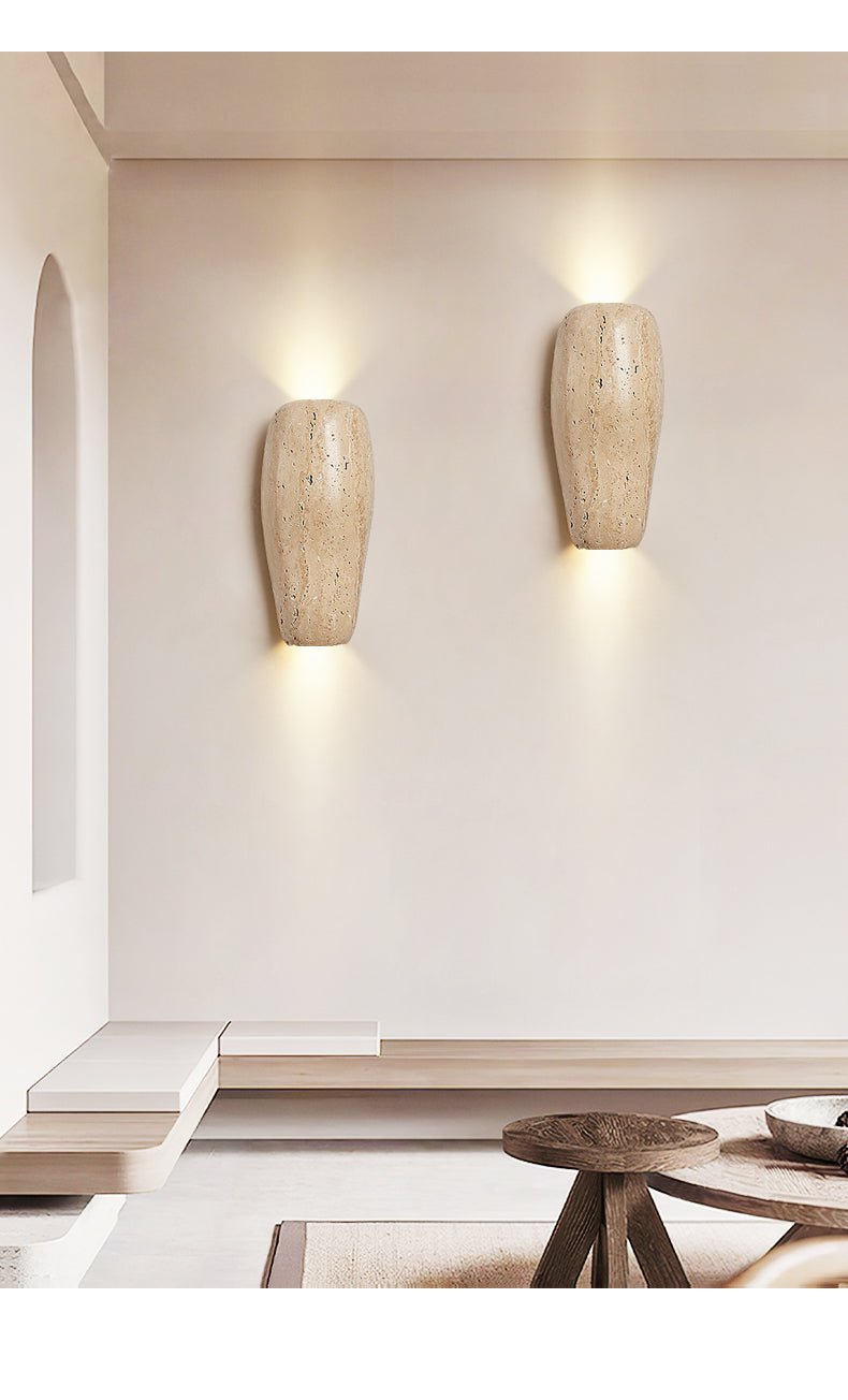 Earthy Stone Wall Sconce