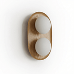 Duo Orb Wood Wall Lamp