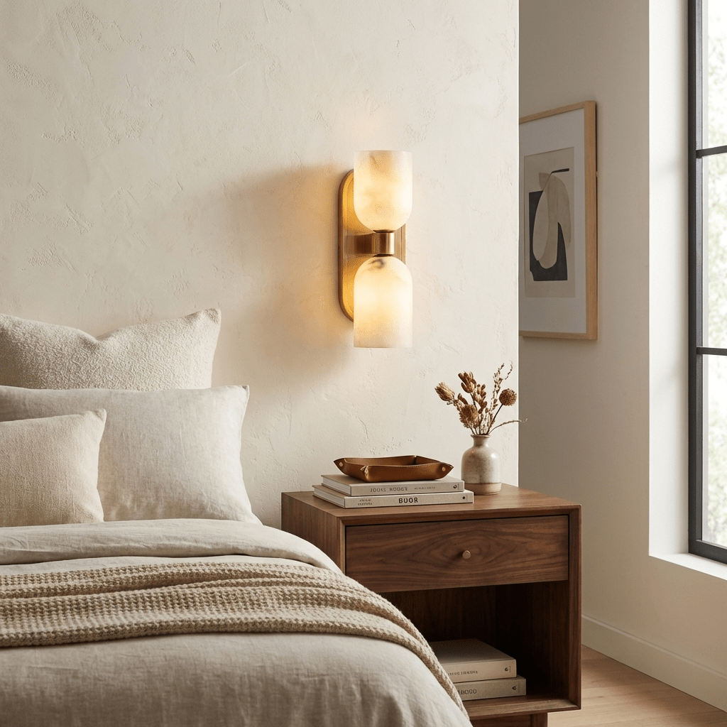 Aurelian Twin Alabaster Wall Light