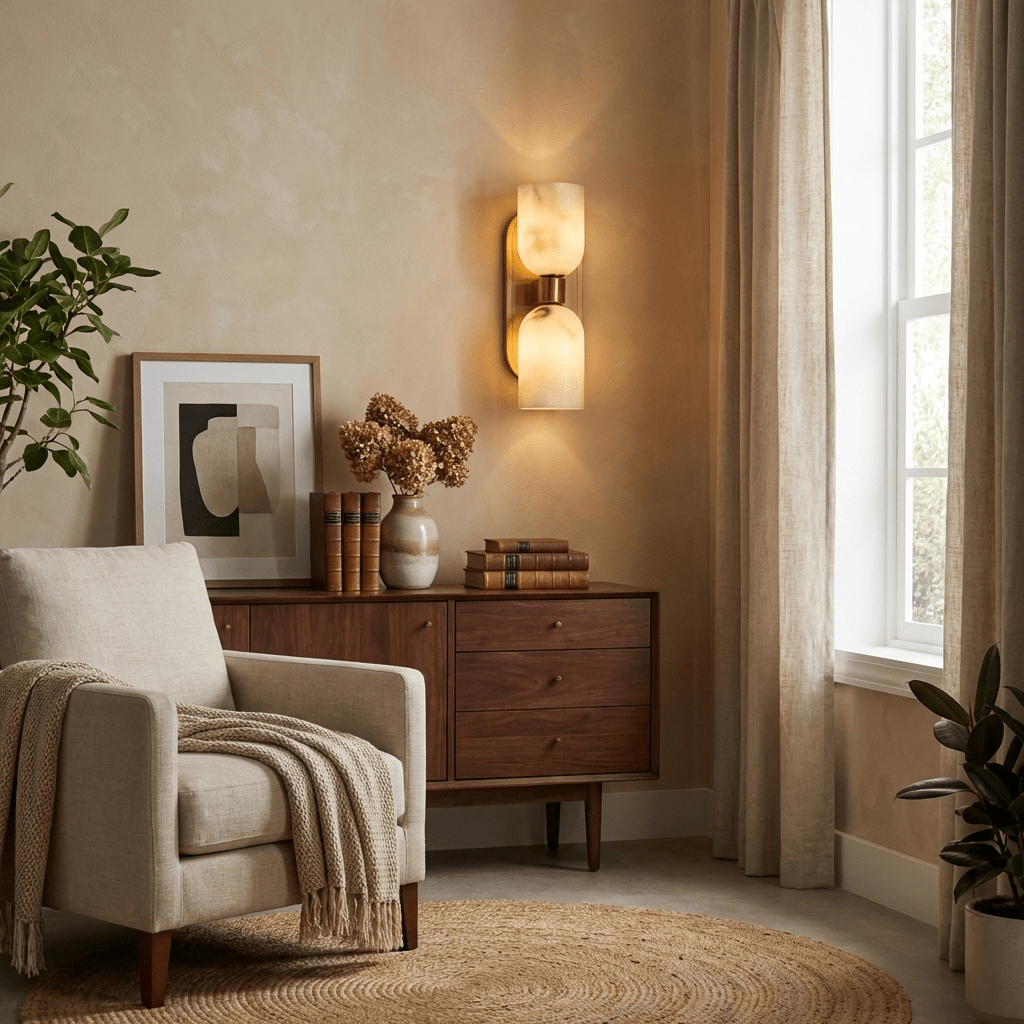 Aurelian Twin Alabaster Wall Light