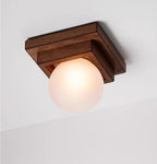Wood Layered Globe Wall Sconce
